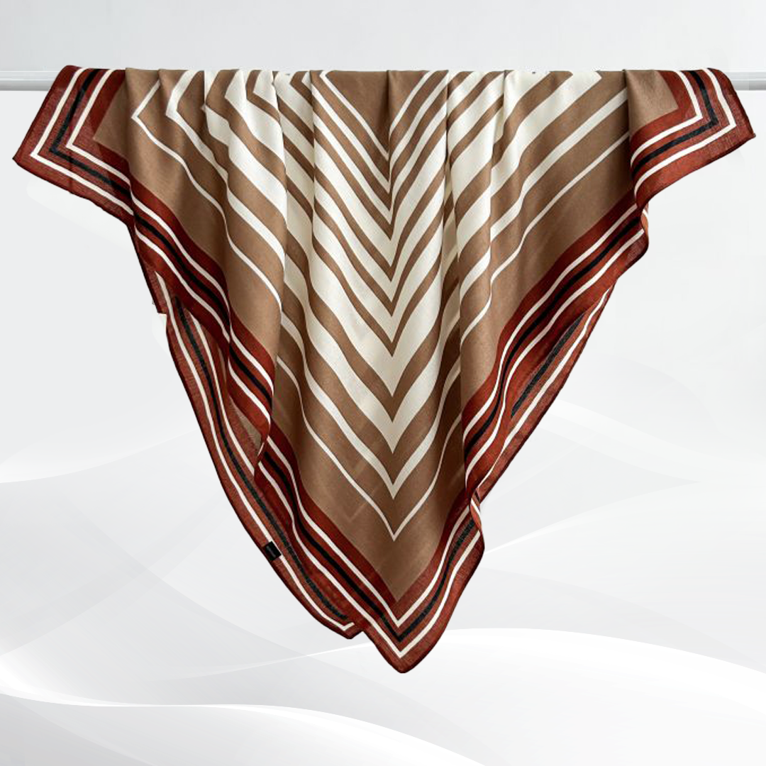 Reverie Rayon: Chevron Brown