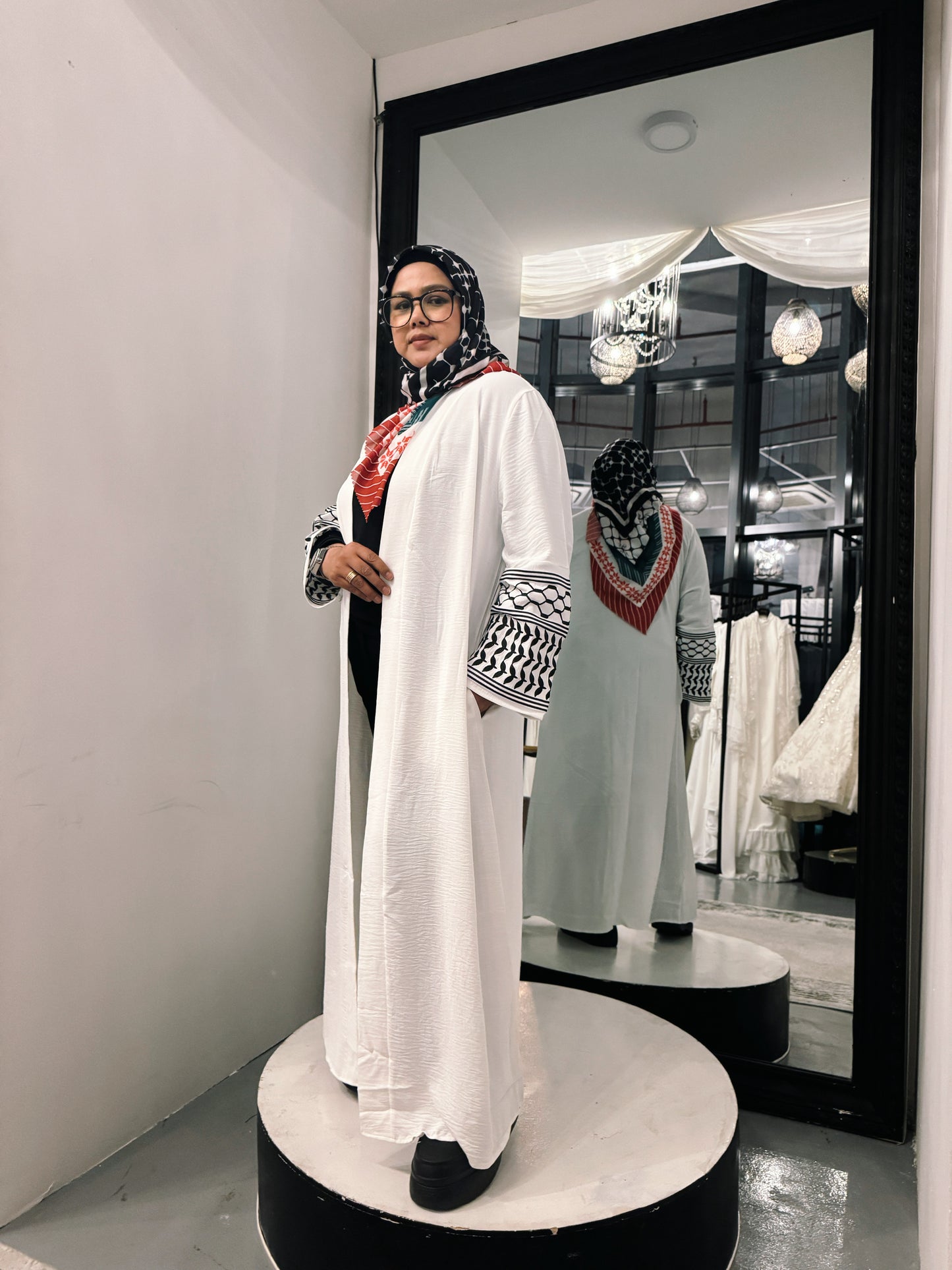 Palestine Long Cardigan white