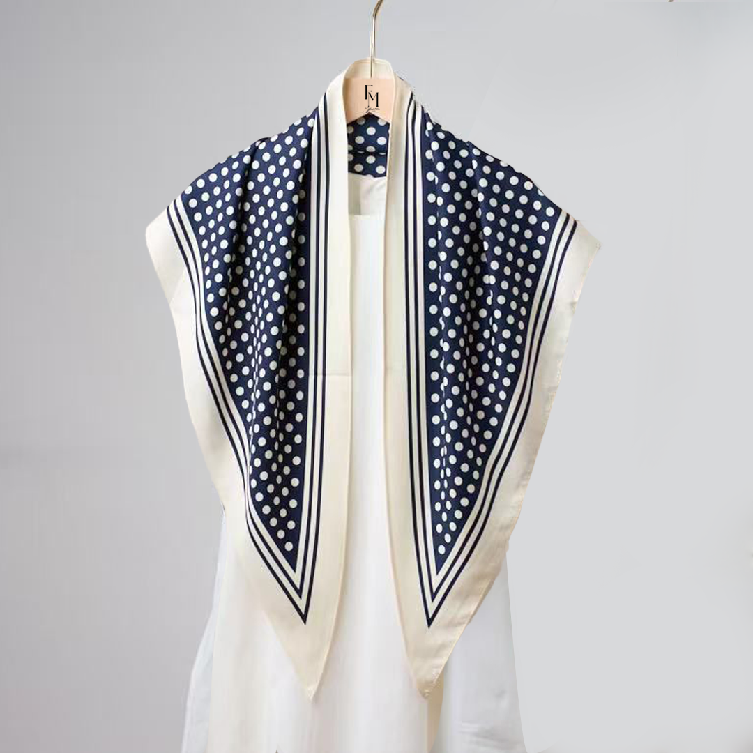 Reverie Tri Scarf: Dotted Navy
