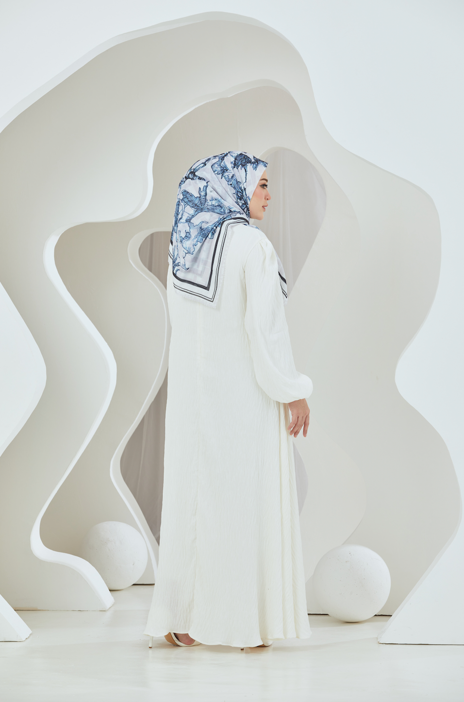 Crinkled Rayon Embellished Maxi Dress - White