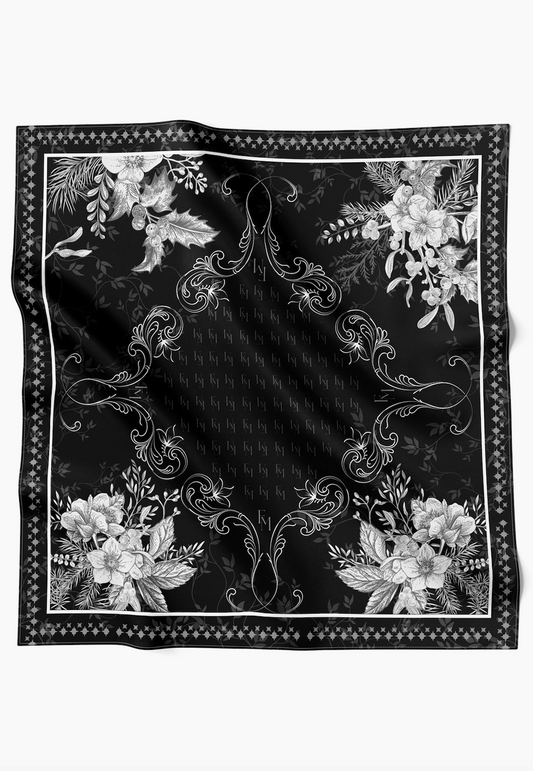 Midsummer Elegance Scarf in Cotton Voile - Licorice