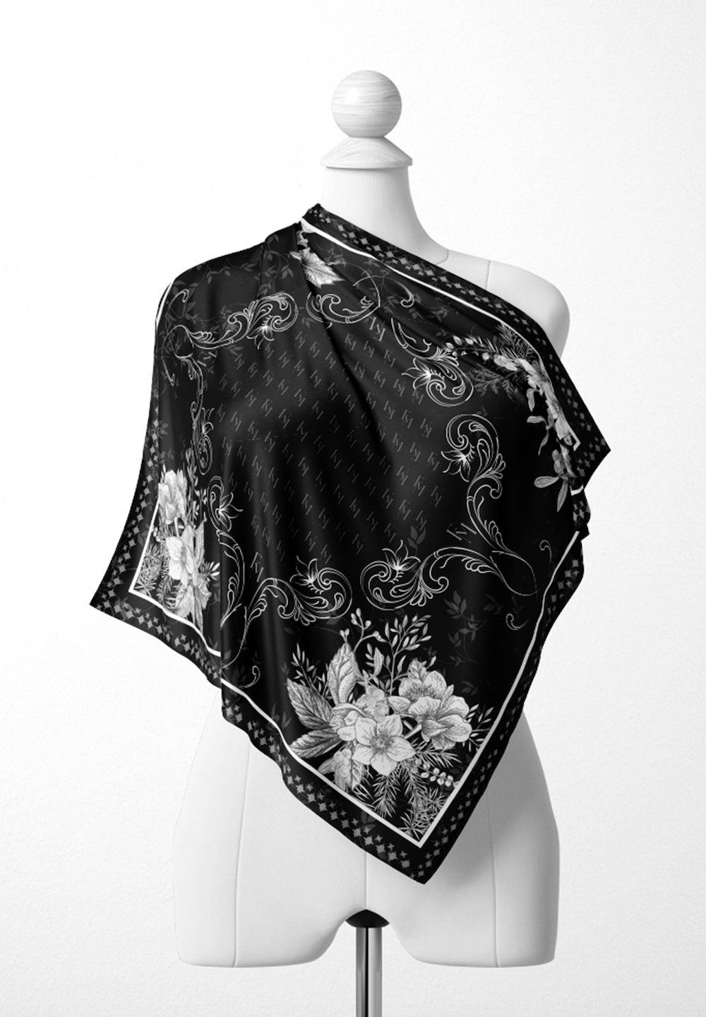 Midsummer Elegance Scarf in Cotton Voile - Licorice