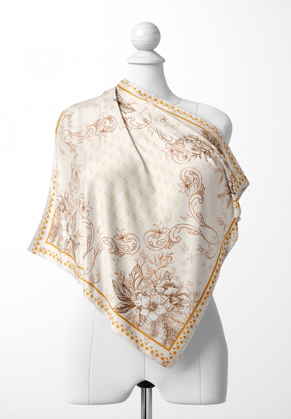 FM - Midsummer Elegance Scarf in Cotton Voile - Caramel