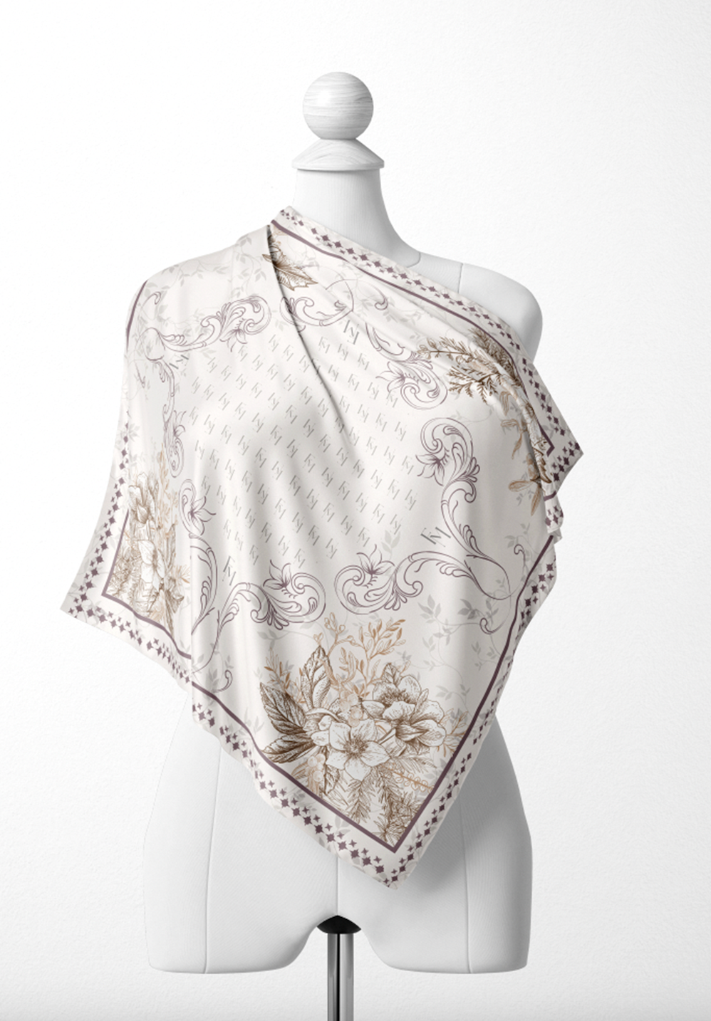 Midsummer Elegance Scarf in Cotton Voile - Oatmilk