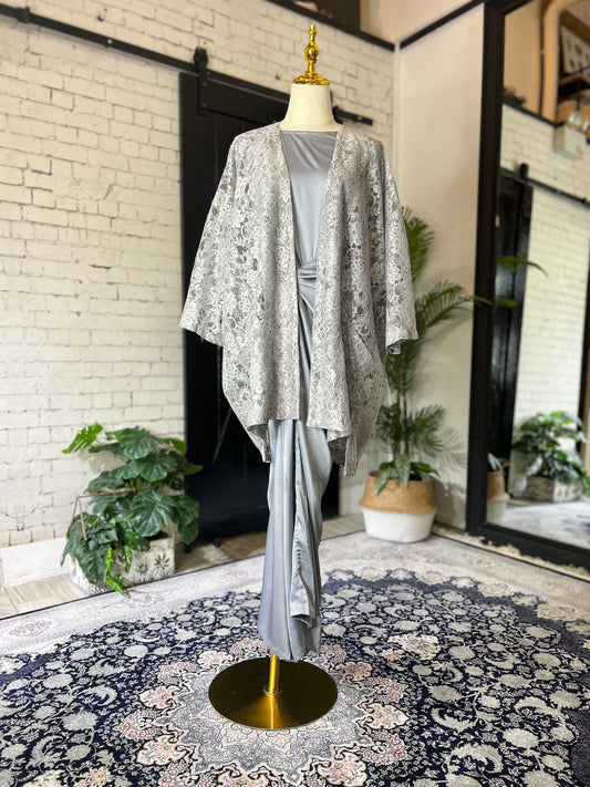 Crocheted Lace Cardigan (Grey)