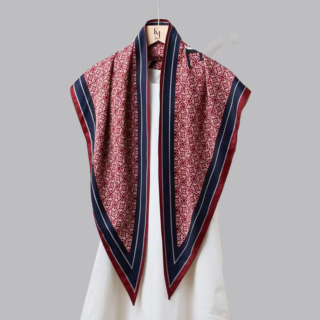 Reverie Tri Scarf: Red Arabesque