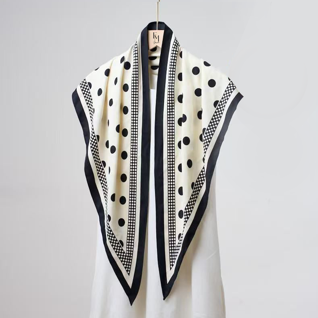 Reverie Tri Scarf: White Dotted