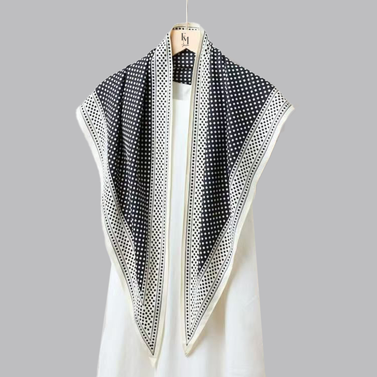 Reverie Tri Scarf: Black Polka Frame