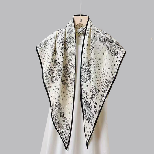 Reverie Tri Scarf: White Paisley