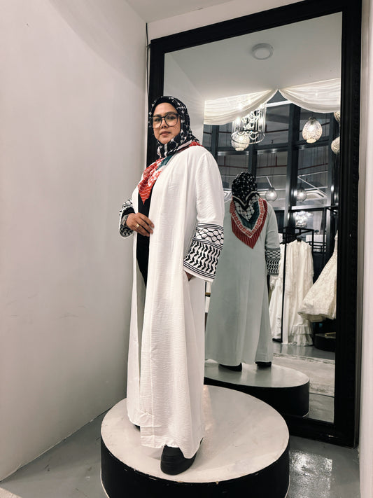 Palestine Long Cardigan white
