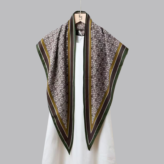 Reverie Tri Scarf: Brown Arabesque