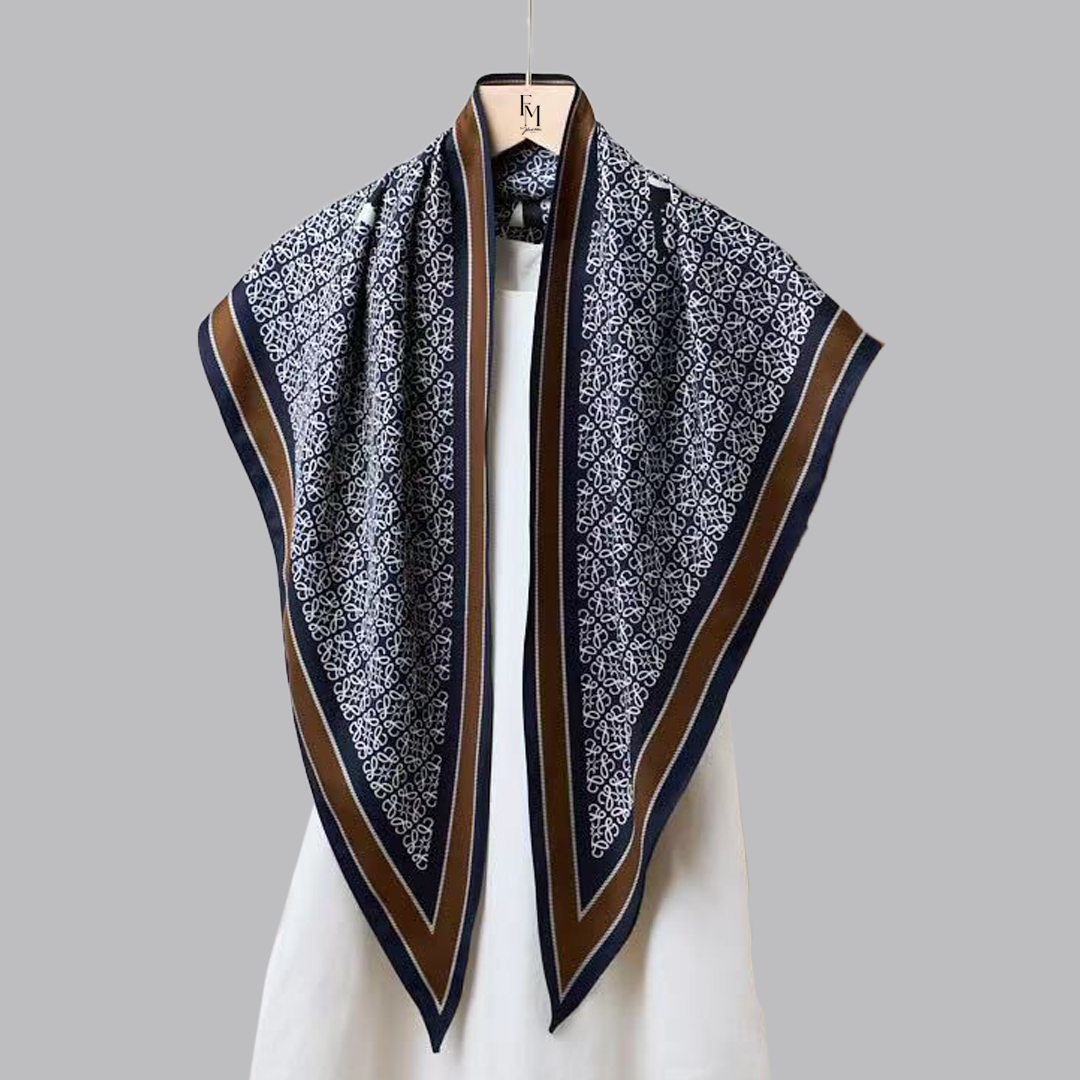 Reverie Tri Scarf: Blue Arabesque