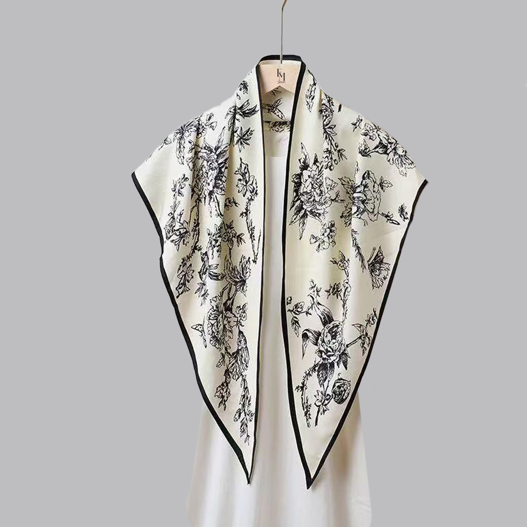 Reverie Tri Scarf: White Efflorescent