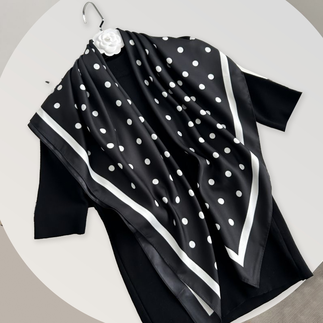 Reverie Collection - Satin Silk Polka Black